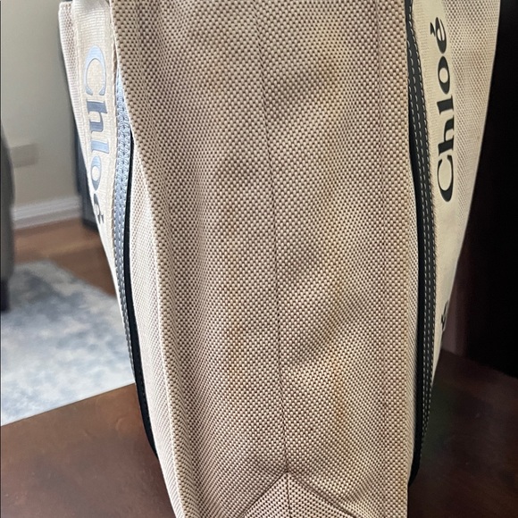 Authentic Chloe Beige and Navy/black Canvas Tote Bag - Picture 12 of 17